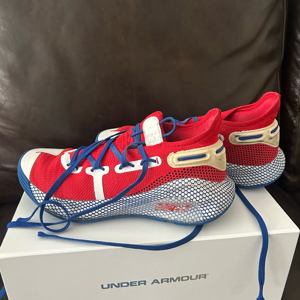 Under Armour Steph Curry Red and Blue Sneakers